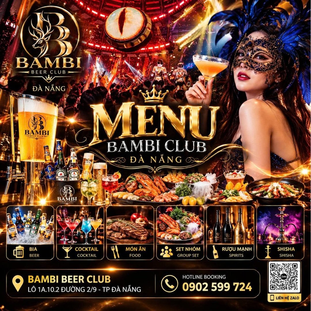 Menu Bambi Club Đà Nẵng