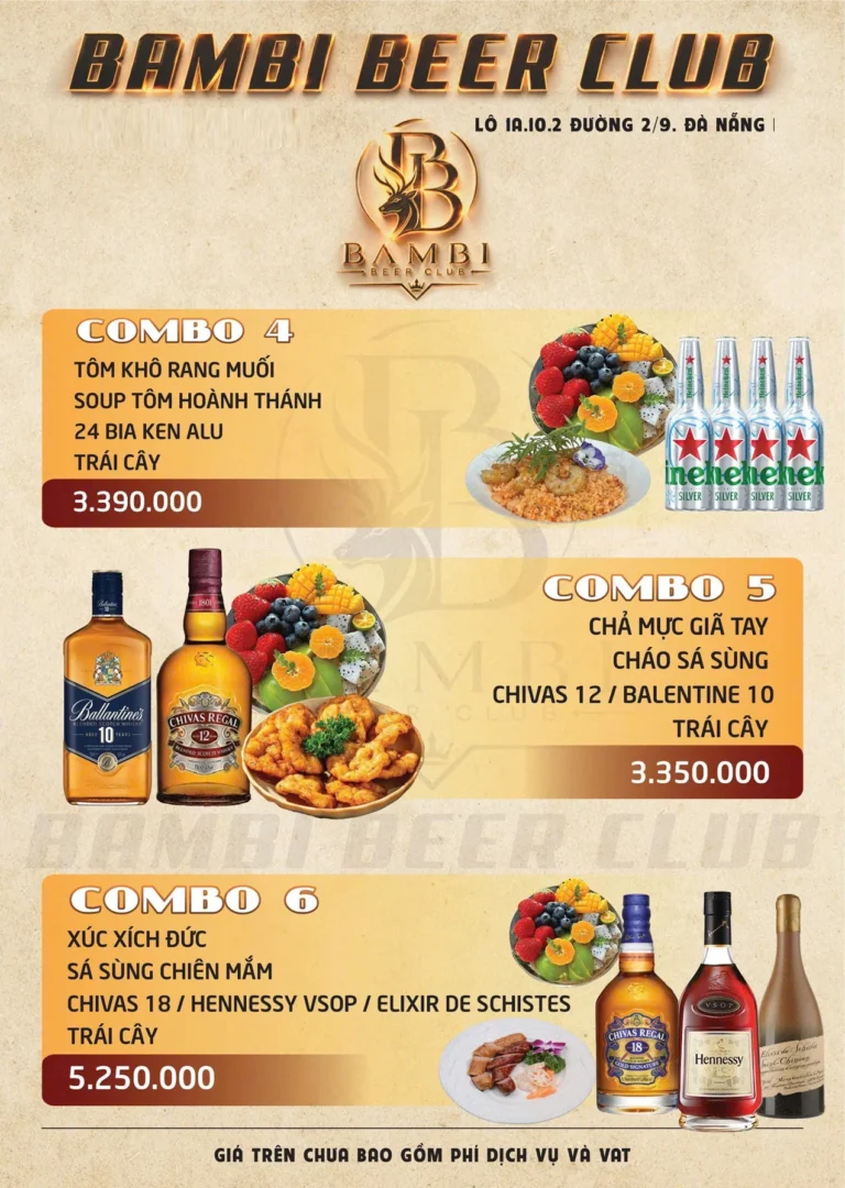 Combo 4–6 Bambi Club Đà Nẵng
