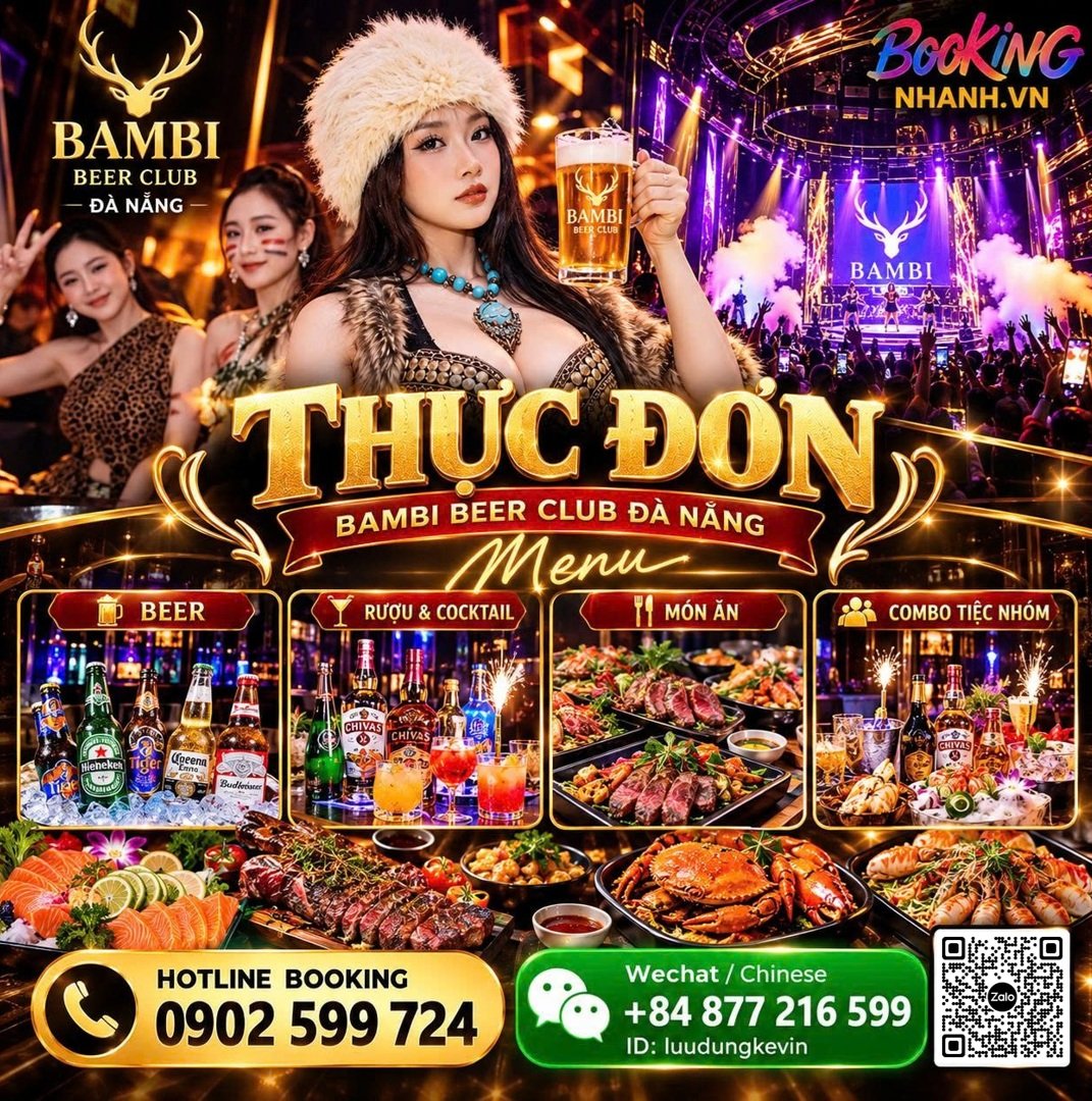 thực đơn của bambi beer club đà nẵng